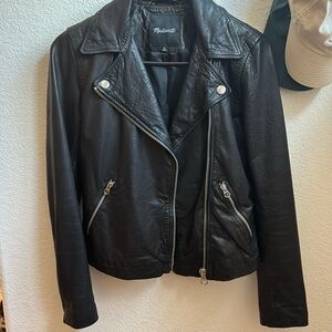 Madewell washed leather motorcycle jacket